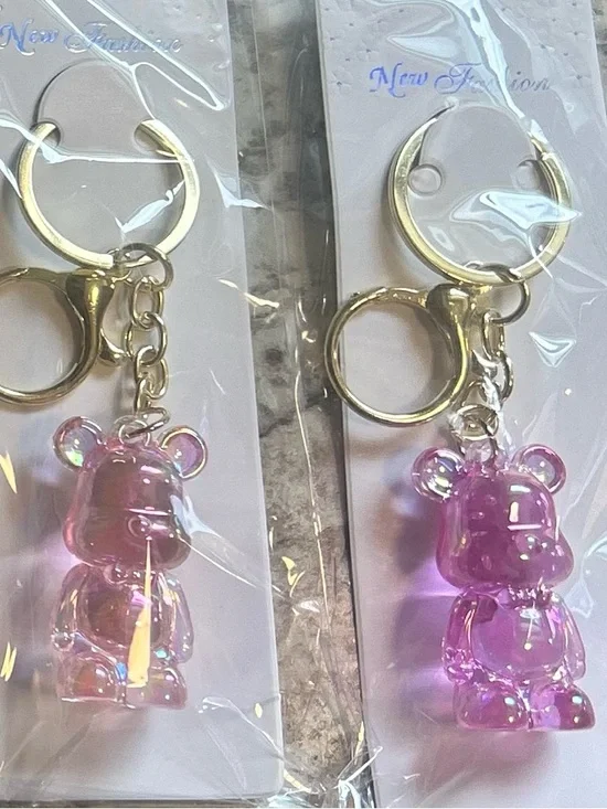 Iridescent Bear Charm Keychain - You pick a set of 2 - Picture 5 of 5